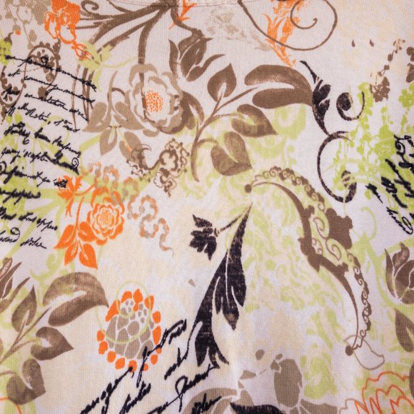 Christopher & Banks Short Sleeve cardigan Womens Size M Floral Print Brown Green - Picture 7 of 9